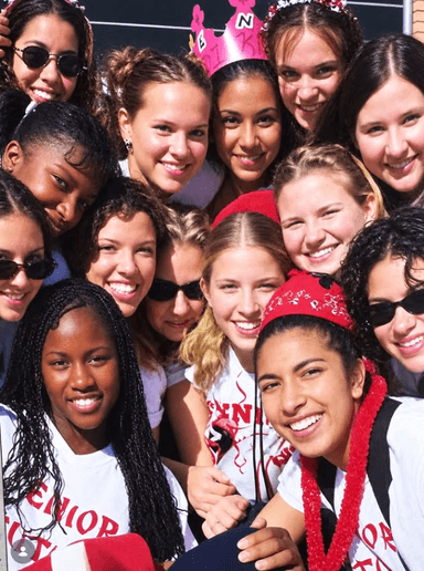 Tucson High seniors celebrating together in Class of 2001 gear