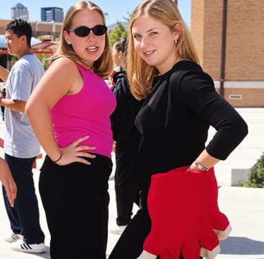 Two Tucson High classmates posing together